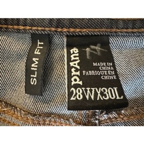 Prana Slim Fit Dark Wash Denim Jeans Casual Everyday Wear - Mens 28x30 - Picture 7 of 8